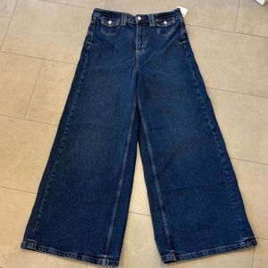 We The Free Dark Blue High-Rise Wide Leg Jeans